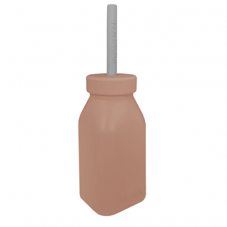 Bouteille d'apprentissage avec paille - silicone