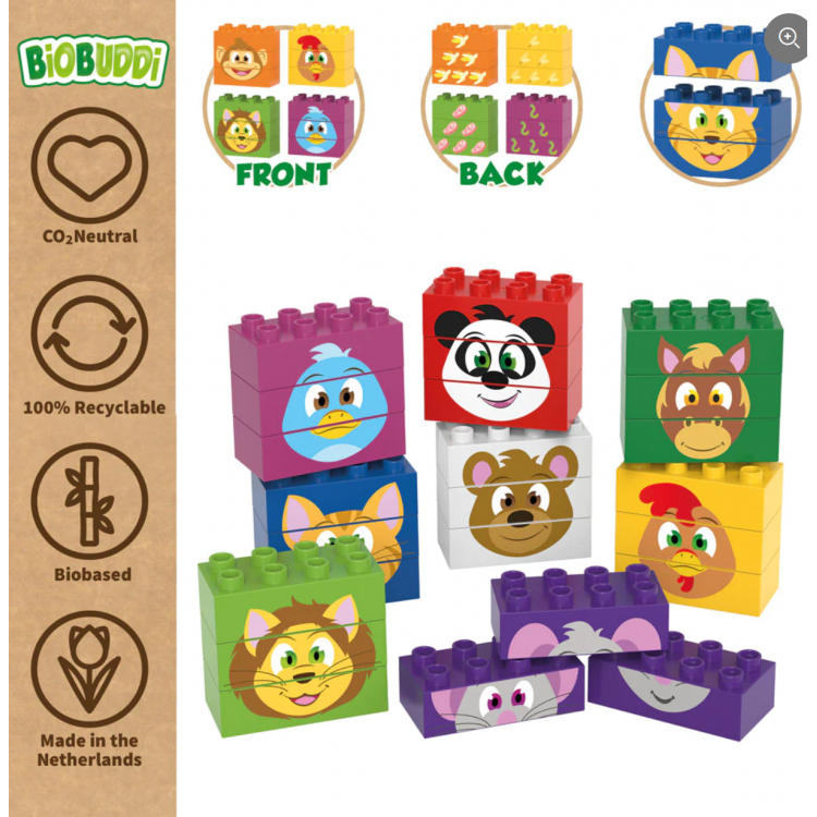 Compter avec les animaux - Jeu de briques en bioplastique