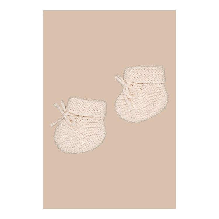 Chaussons de naissance en maille coton et laine