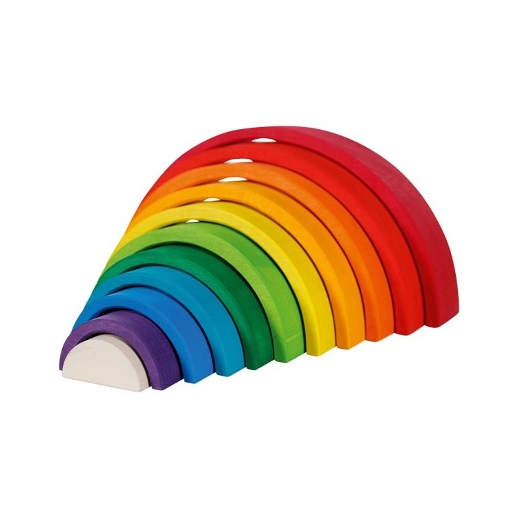Jeu de construction arc-en-ciel en bois 11 pièces