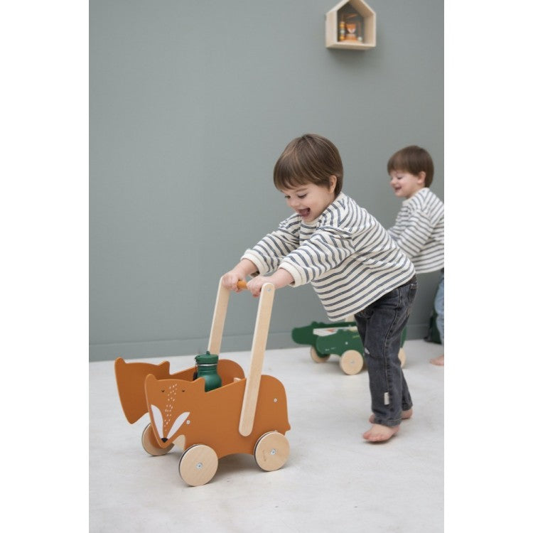 Chariot à pousser en bois - Renard