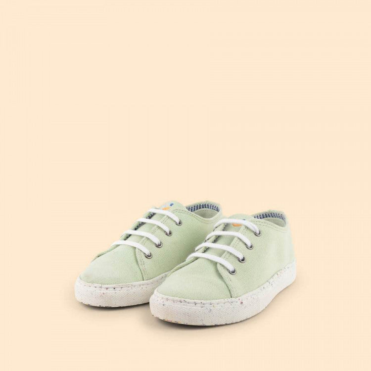 Eco-sneakers en toile anis