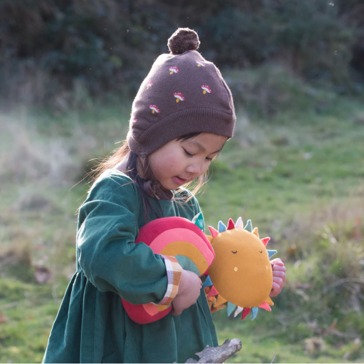 Bonnet coton tricot - motif Champignons
