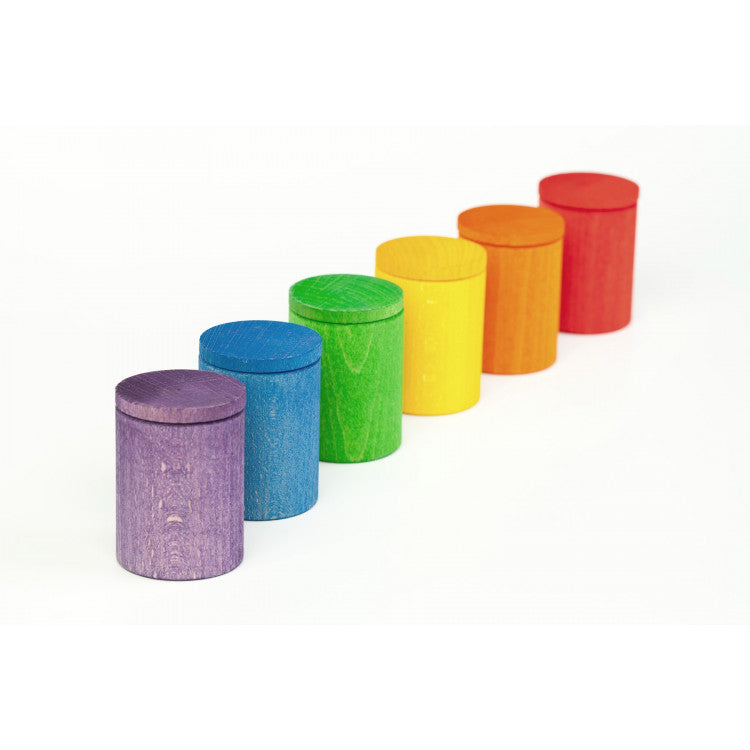 6 pots arc-en-ciel avec couvercle