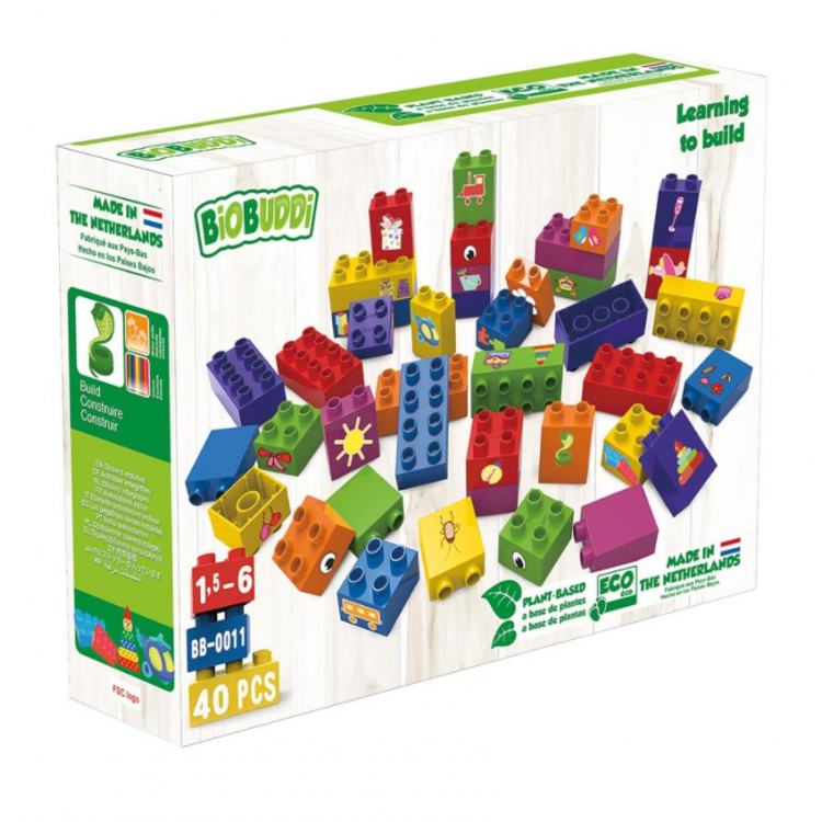 Jeu de briques bioplastique - 40 blocs