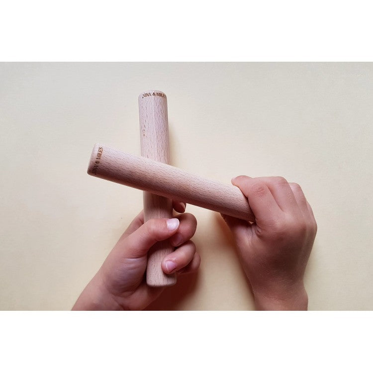 Claves en hêtre, la paire