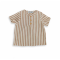 Blouse à manches courtes en coton bio rayé