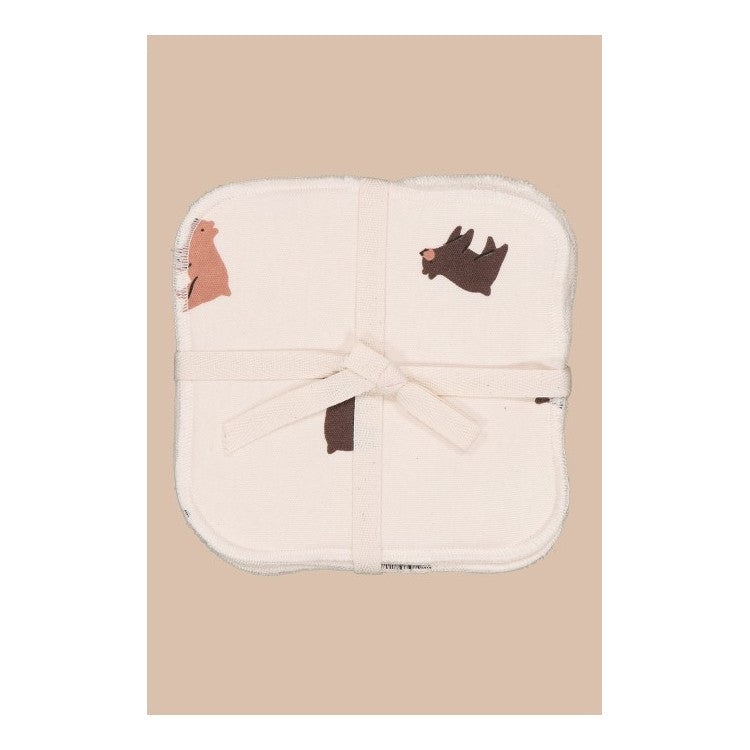 Petites lingette-gants imprimé Ours