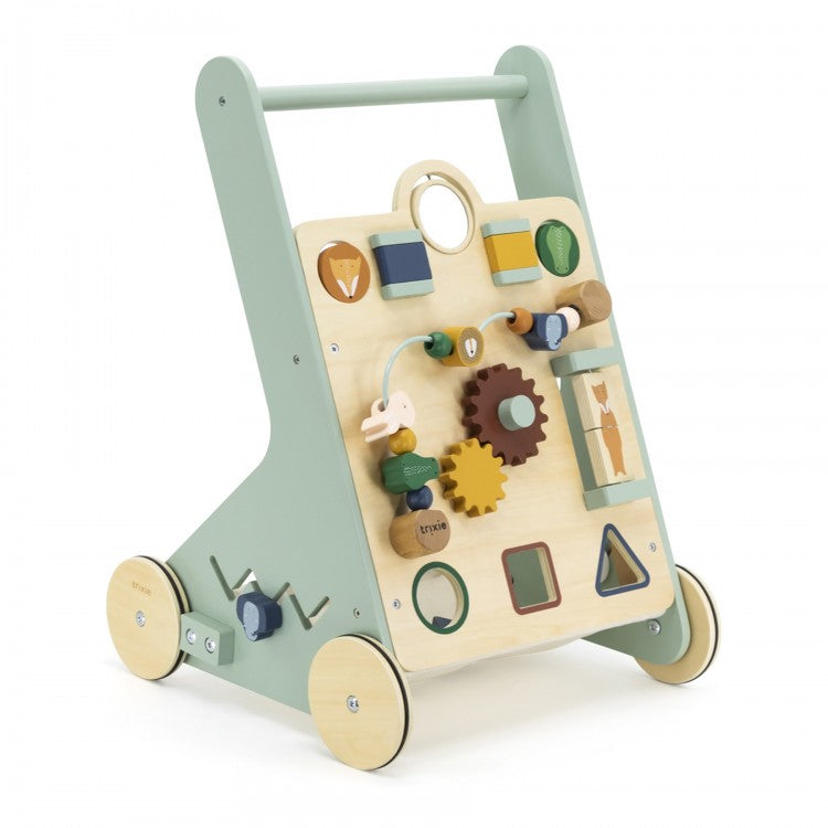 Chariot d'activités en bois à pousser - Les animaux