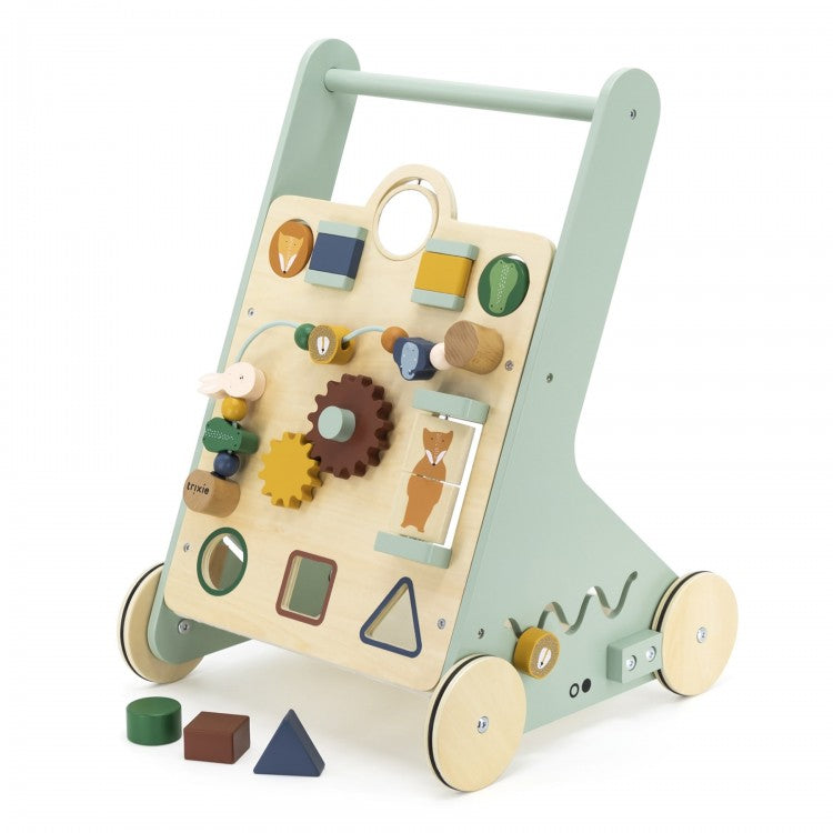 Chariot d'activités en bois à pousser - Les animaux