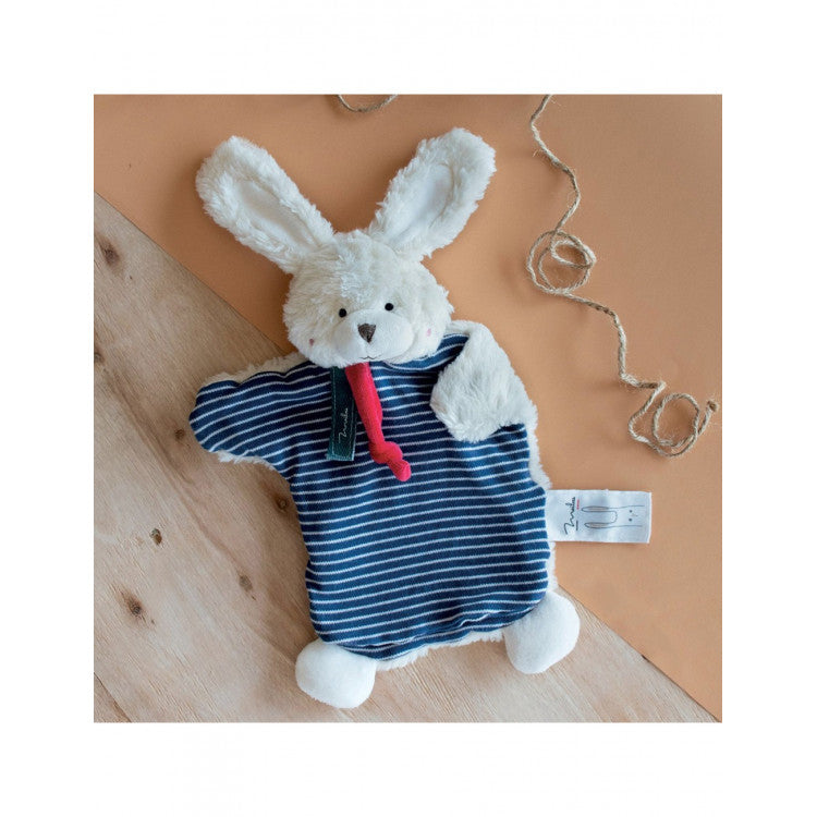 Doudou bio lapin marionnette