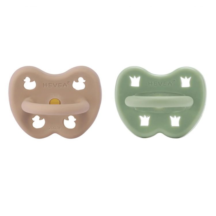 Lot de 2 tétines rondes en caoutchouc naturel