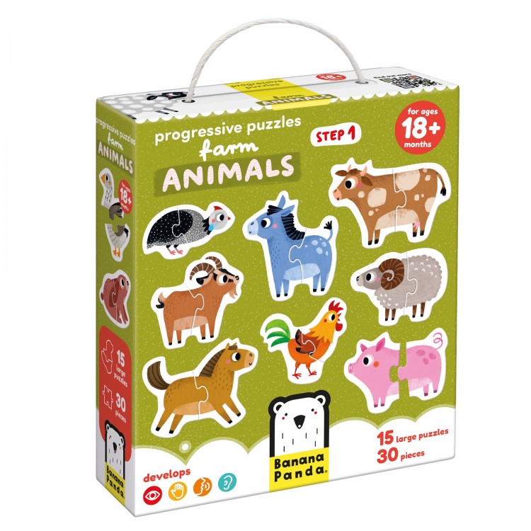 Puzzles progressifs - Animaux de la ferme