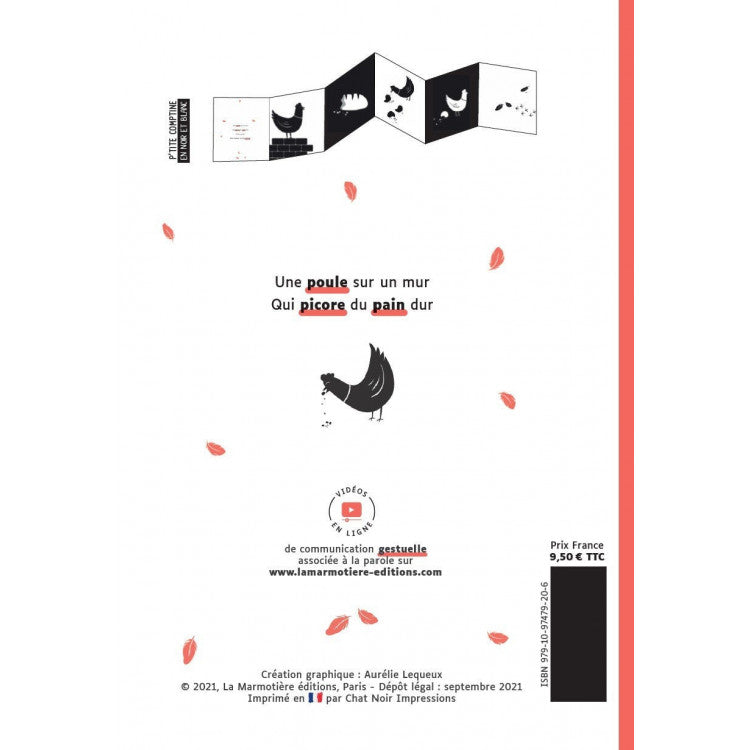 P'tite comptine en noir & blanc - Une poule sur un mur