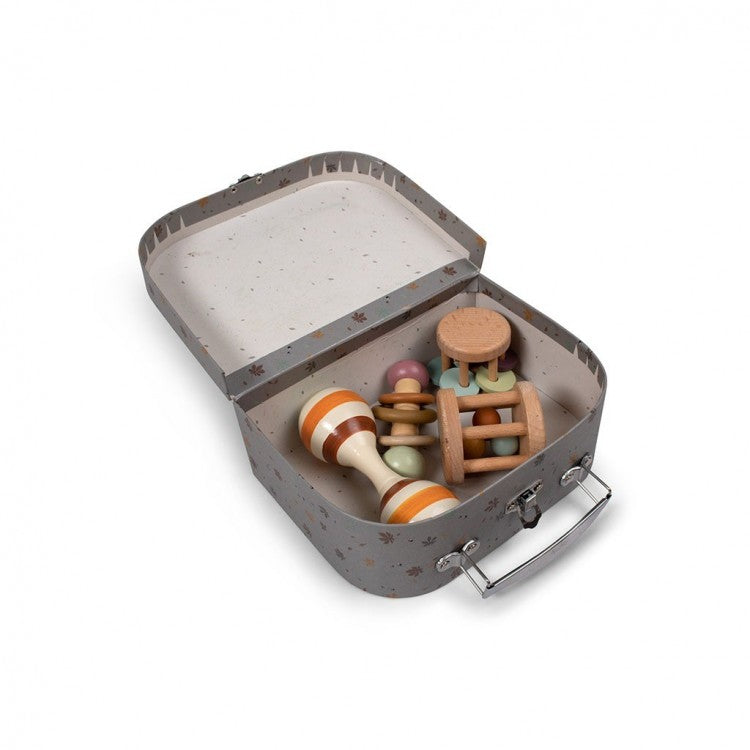 Valisette avec 4 jouets sensoriels en bois