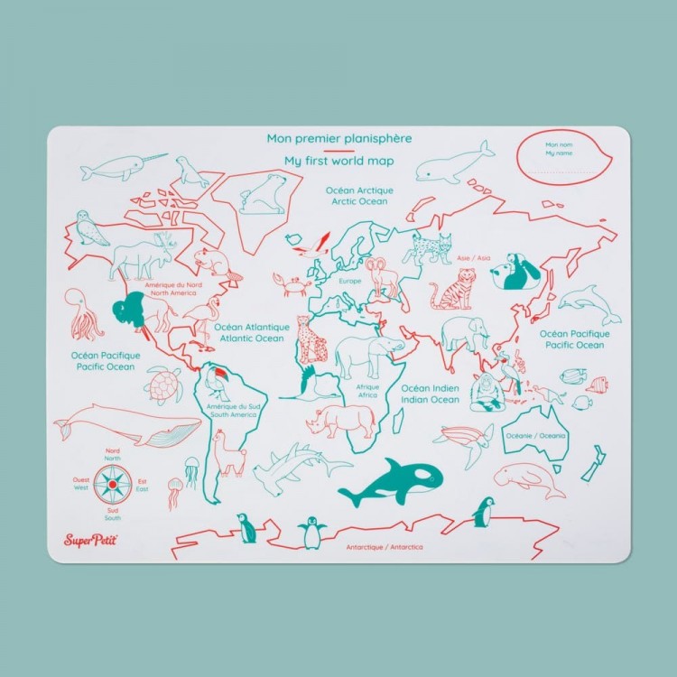 Set en silicone à colorier - Planisphère