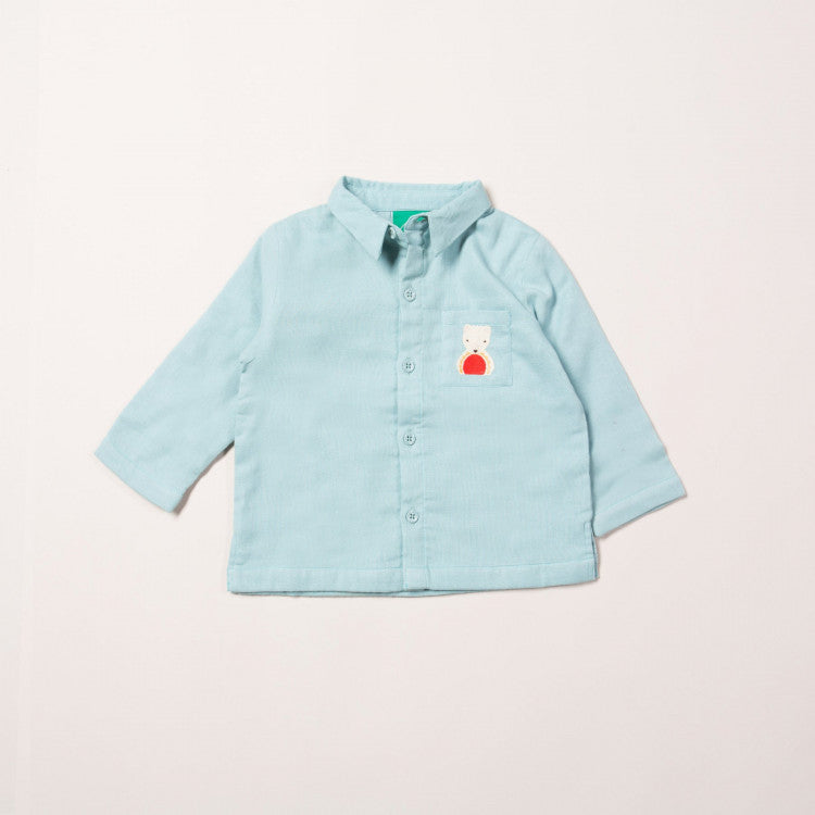 Chemise confort brodée en double gaze de coton
