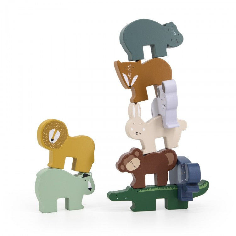 Jeu d'empilage - Animaux en bois
