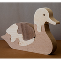 Puzzle déco canard en bois naturel