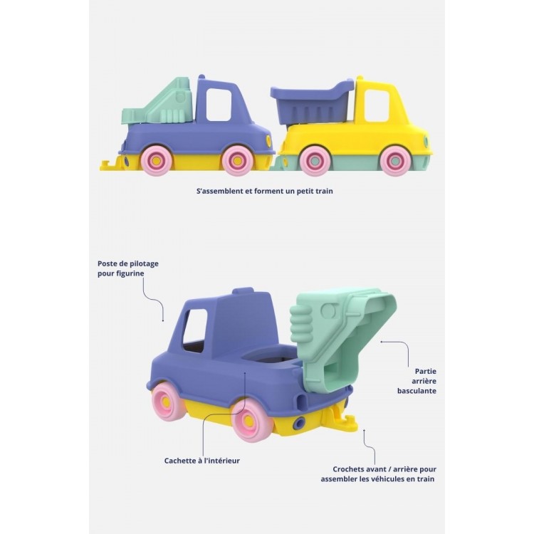 Mes 1ers camions trains - coffret duo