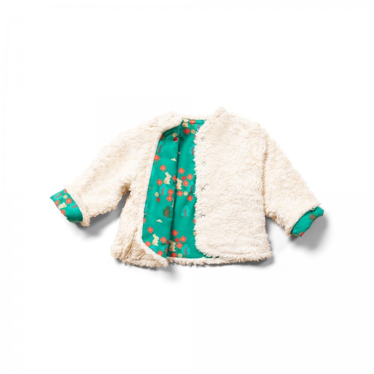 Veste réversible fourrée sherpa "Forêt"