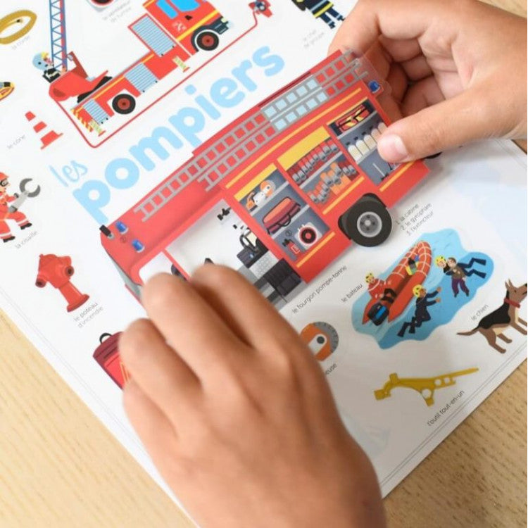 Mini poster 22 stickers - Les Pompiers