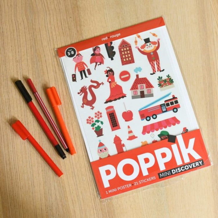 Mini poster 26 stickers - La ville rouge