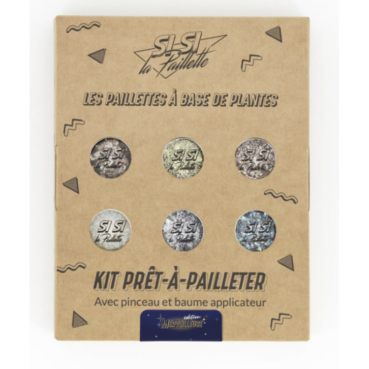 Kit prêt à pailleter 6 couleurs - paillettes biodégradables