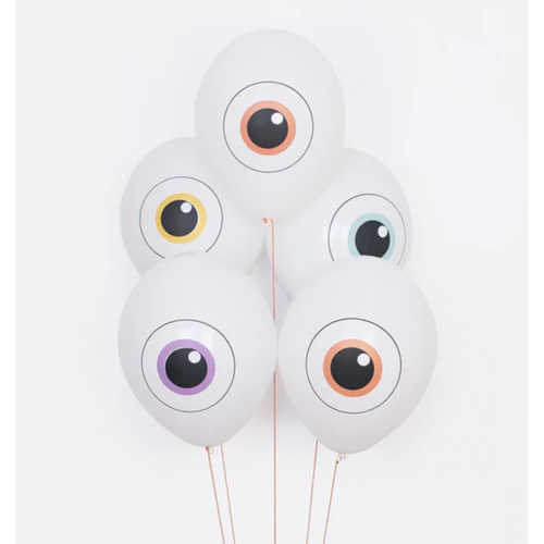 5 ballons de baudruche imprimés "Œil"