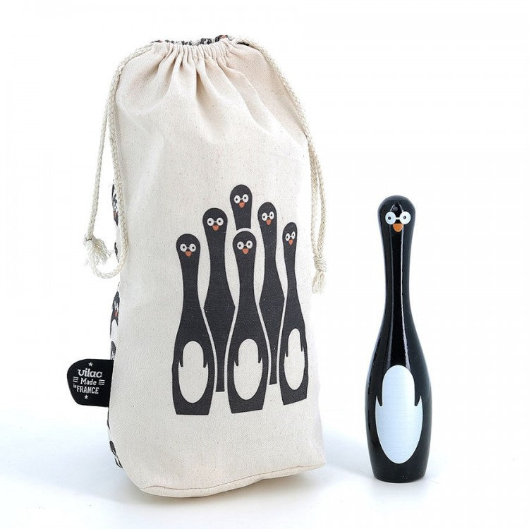 Quilles bowling en bois Pingouins