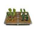 Plateau potager et 16 légumes en laine feutrée