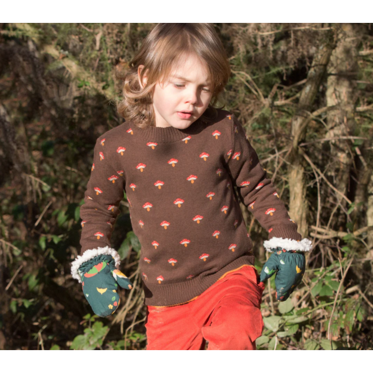 Pull enfant en coton bio - motif Champignons