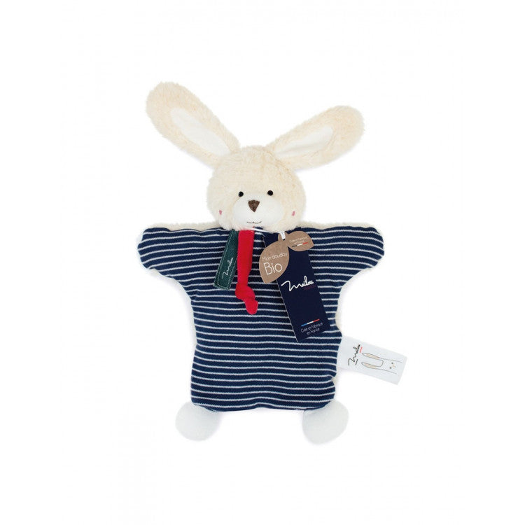 Doudou bio lapin marionnette