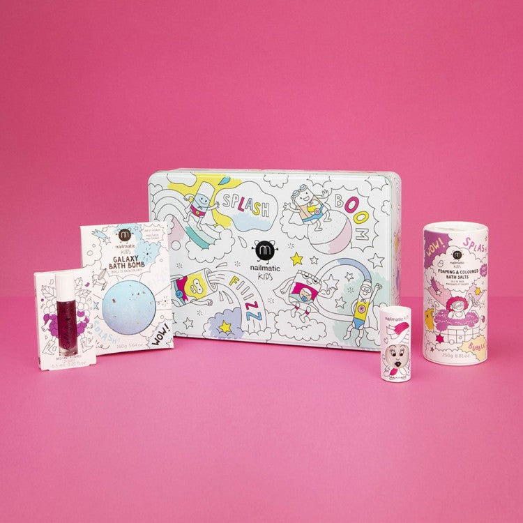 Coffret "Magic box" : vernis, brillant à lèvres et bain moussant !