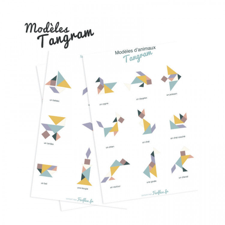 Puzzle magnétique - Tangram pastel