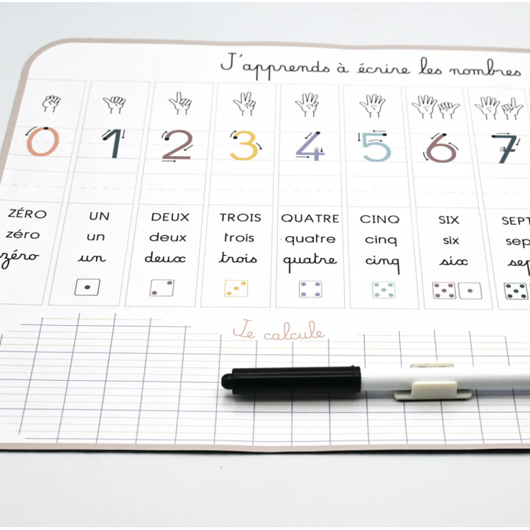 Ardoise magnétique - J'apprends à écrire les nombres