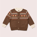 Cardigan bébé en coton bio - motif Champignons