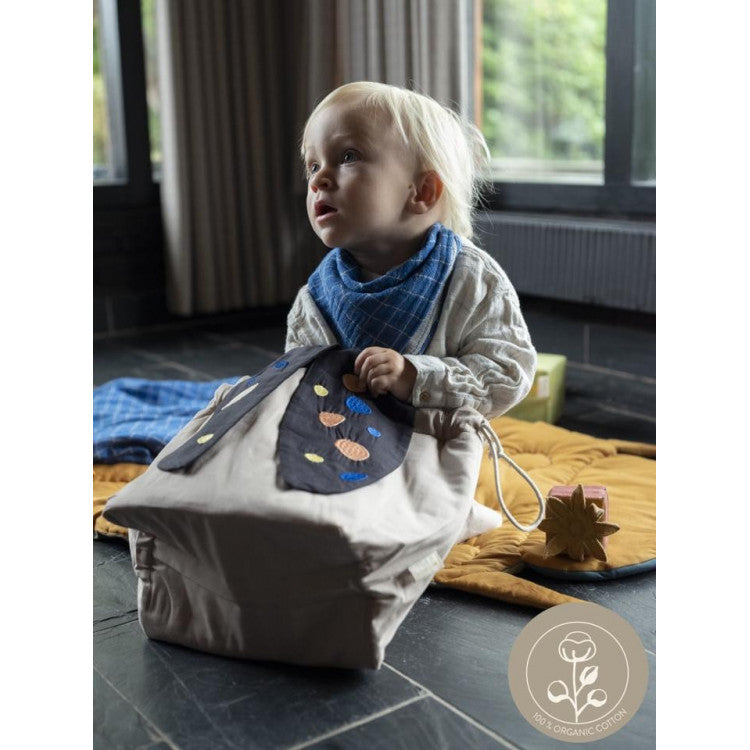 Bavoir bandana carreaux mousseline coton