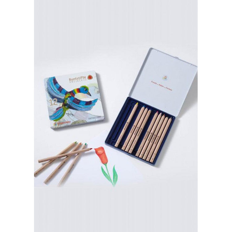 Assortiment de 12 crayons de couleur triangulaires +1