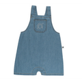 Salopette short bébé en denim léger