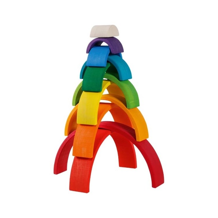 Jeu de construction arc-en-ciel en bois 11 pièces