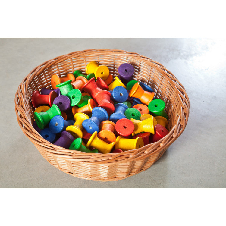 Bobines multicolores en bois - Jeu libre