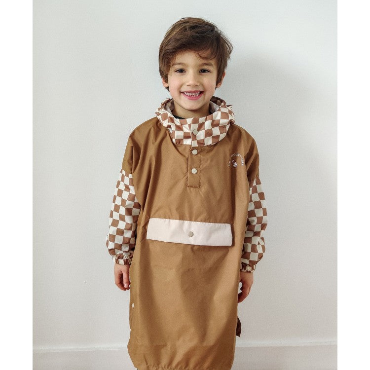 Poncho de pluie recyclé - Damiers