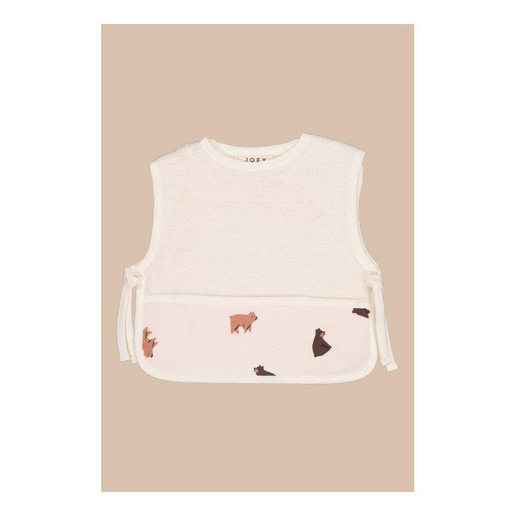 Bavoir repas en coton éponge bio - imprimé Ours