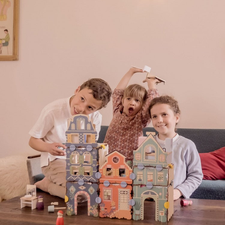 Jeu de construction en bois - Maisons flamandes