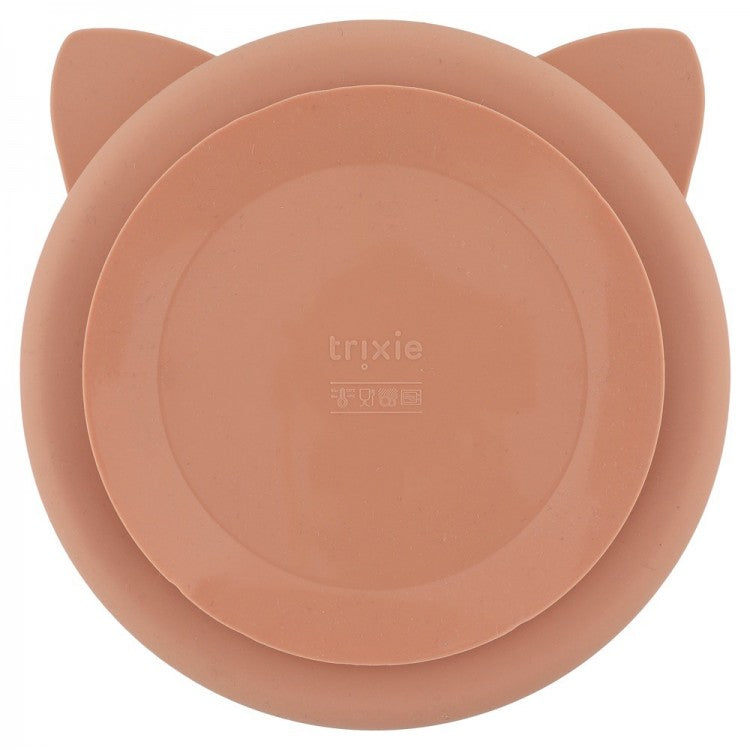 Assiette à compartiments et ventouse en silicone - Chat