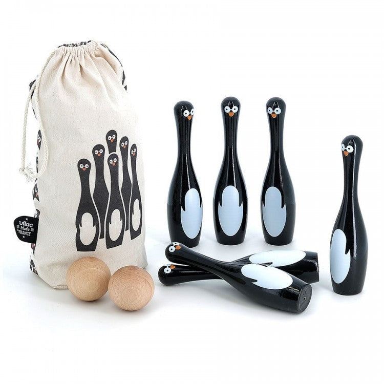 Quilles bowling en bois Pingouins