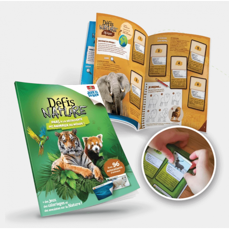 Album et autocollants Défis Nature - Animaux du monde