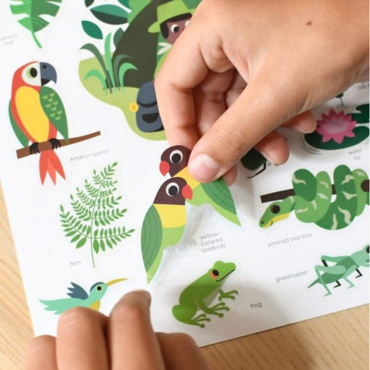 Mini poster 22 stickers - Vert Jungle