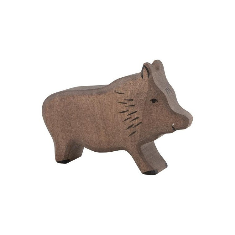 Sanglier en bois peint main